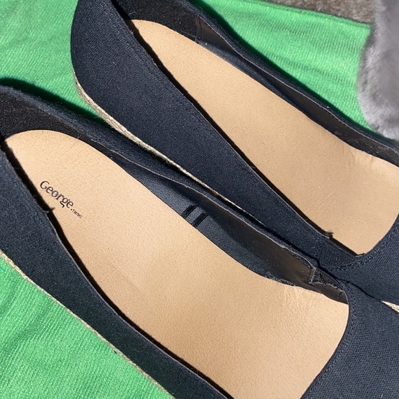 George Women’s Black Slip  on Wedge Heels (Size 10) - Picture 5 of 7